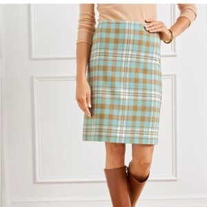 TALBOTS Candied Blue,Multi Charming Plaid Wool Blend Skirt Sz 10P